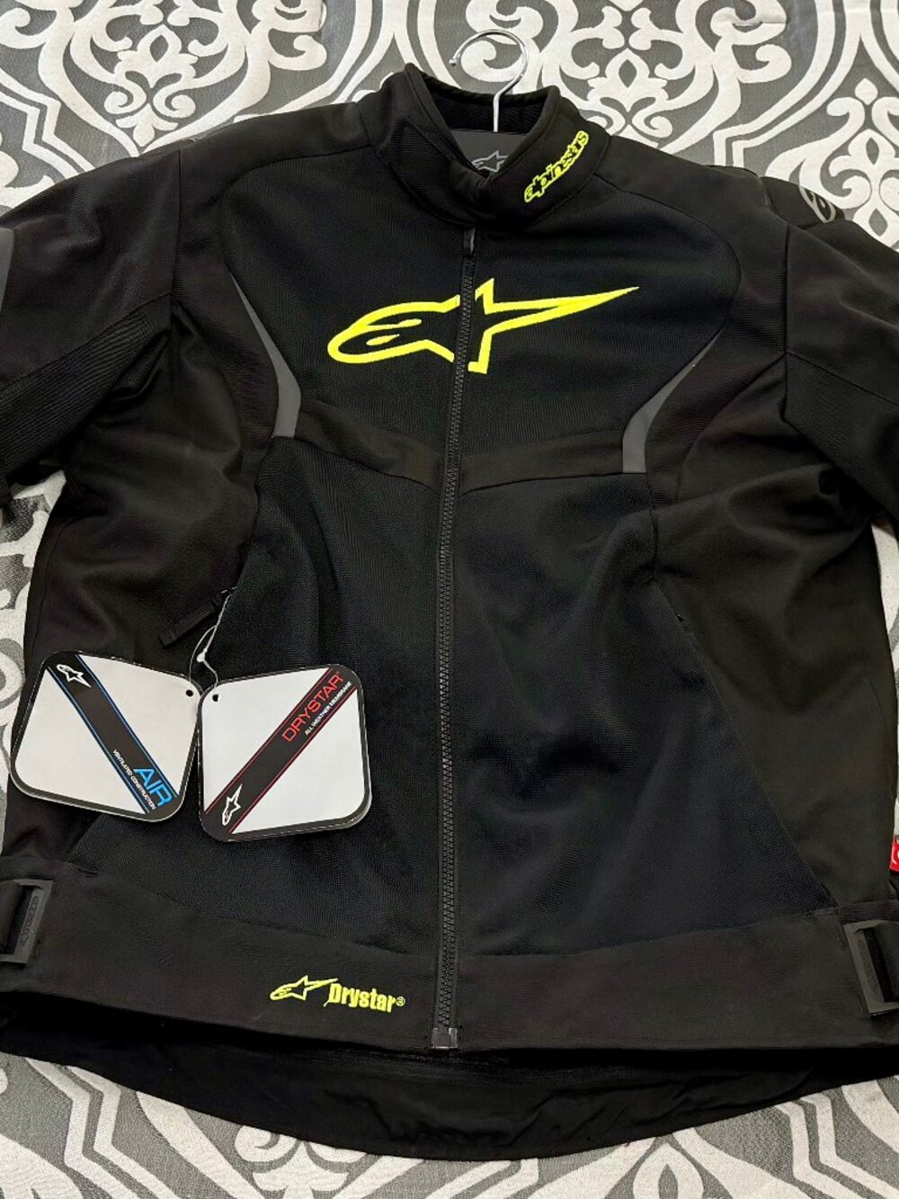 NWT Alpinestars T-Core Air Drystar Motorcycle Jacket Black Fluo Yellow L